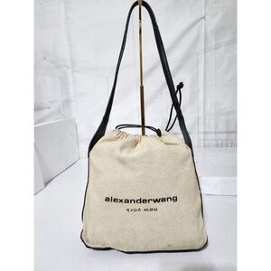 Authentic Alexander Wang Canvas Shoulder Bag Cream/Black